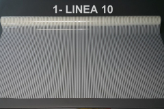 LINEA 10 - pasy białe  1 cm, przerwa bezbarwna 0,4 cm