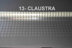 CLAUSTRA - kwadraty matowe 4,3 cm, przerwa bezbarwna 1,1 cm