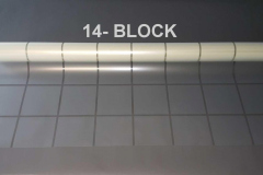 BLOCK - kwadraty matowe  18 cm, przerwa bezbarwna 1 cm